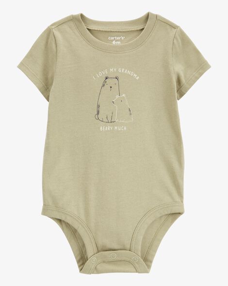 Product image 1 of Baby Grandma Short-Sleeve Bodysuit - Olive