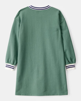 Product image 2 of Kid Paris Long-Sleeve Cotton Dress - Green