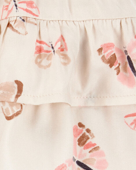 Product image 5 of Baby 2-Piece Flutter-Sleeve Rib Tank & Butterfly Ruffle Skort Set - Pink/Ivory