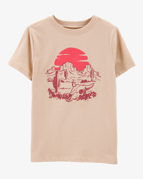 Kid Desert Landscape Short-Sleeve Graphic Tee - Khaki