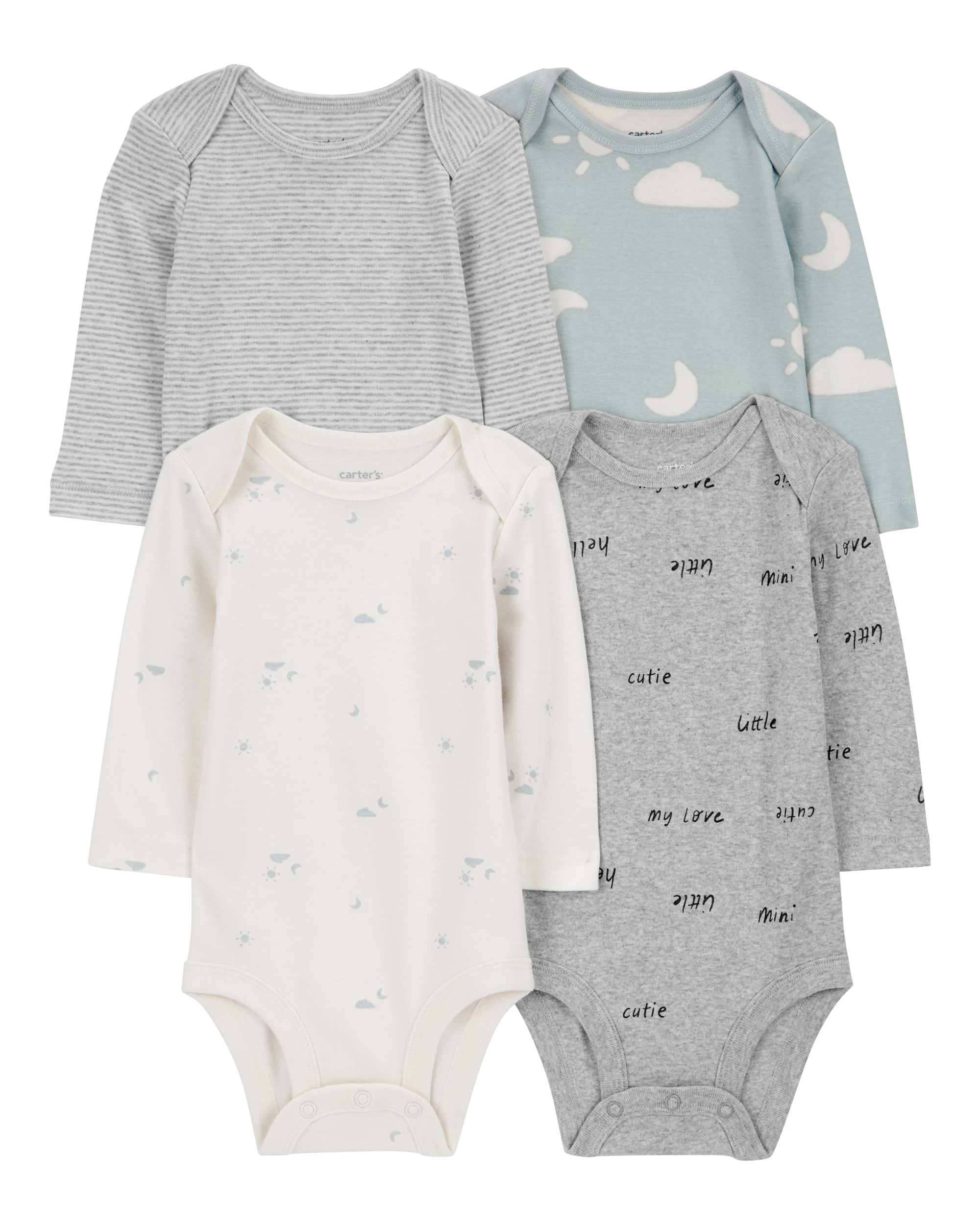 Baby 4-Pack Long-Sleeve Cloud Bodysuits