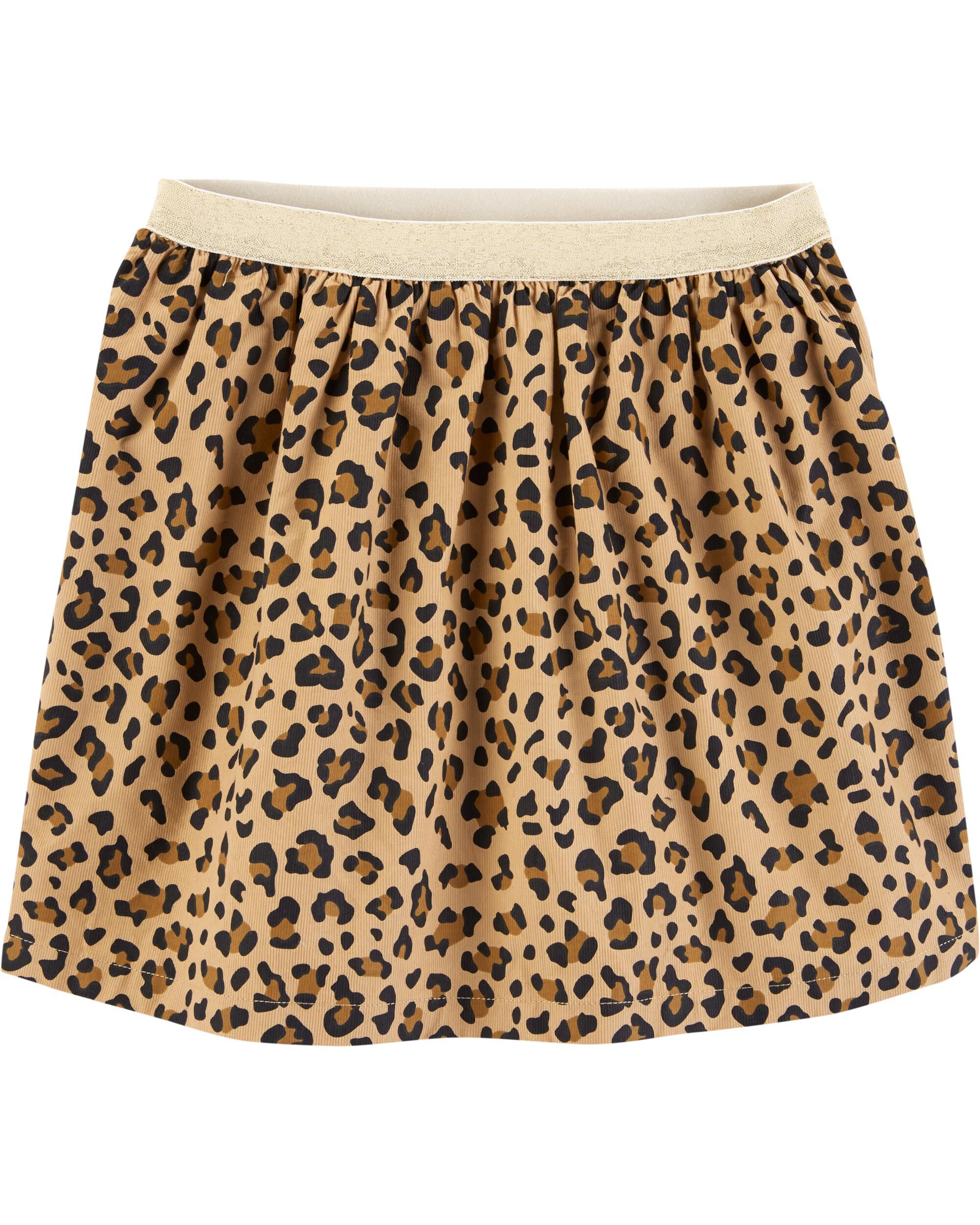 The Children's Place Girls Tiered Cord Skirt 24m Leopard Animal Print NWT New 