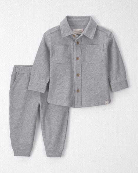 Baby Boy 2-Piece Organic Cotton Waffle Knit Top & Pant Set