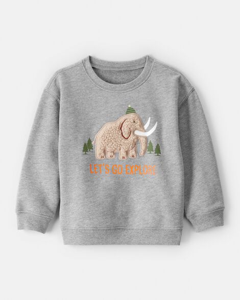 toddler boy daydream fleece mammoth pullover sweatshirt - grey