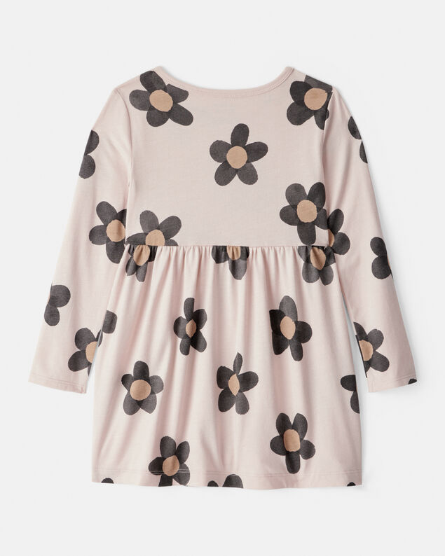 Product image 2 of Toddler Girl Floral Print Long-Sleeve Dress - Ivory
