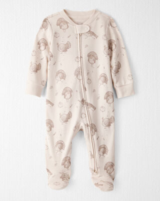Product image 1 of Baby Organic Cotton Sleep & Play Pajamas in Turkey Gobbler Print