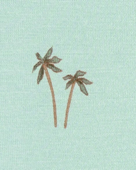  Product image 3 of Baby Palm Tree Print PurelySoft Footless 1-Piece Pajamas - Mint
