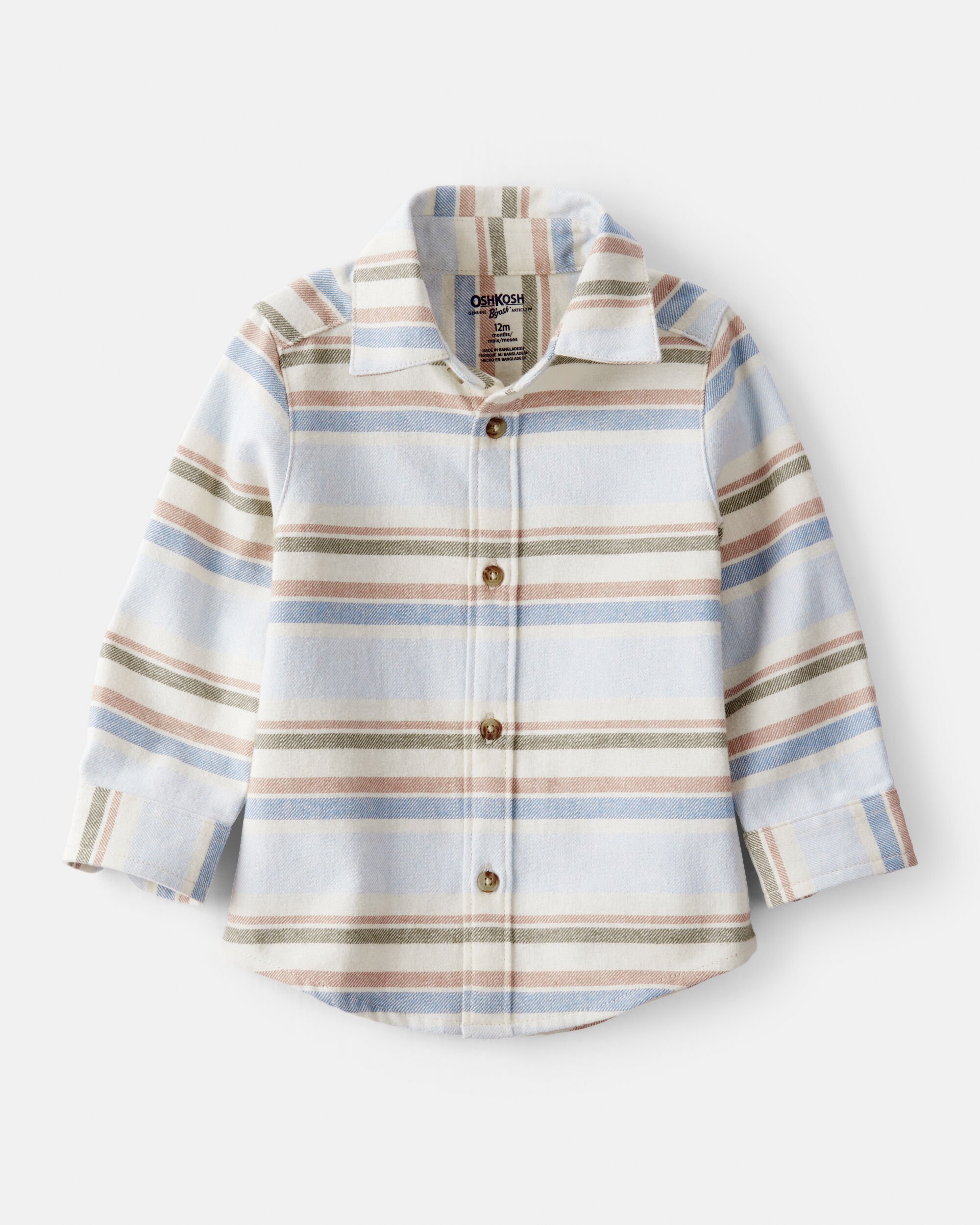 Baby Boy Striped Cotton Long-Sleeve Button-Down Shirt