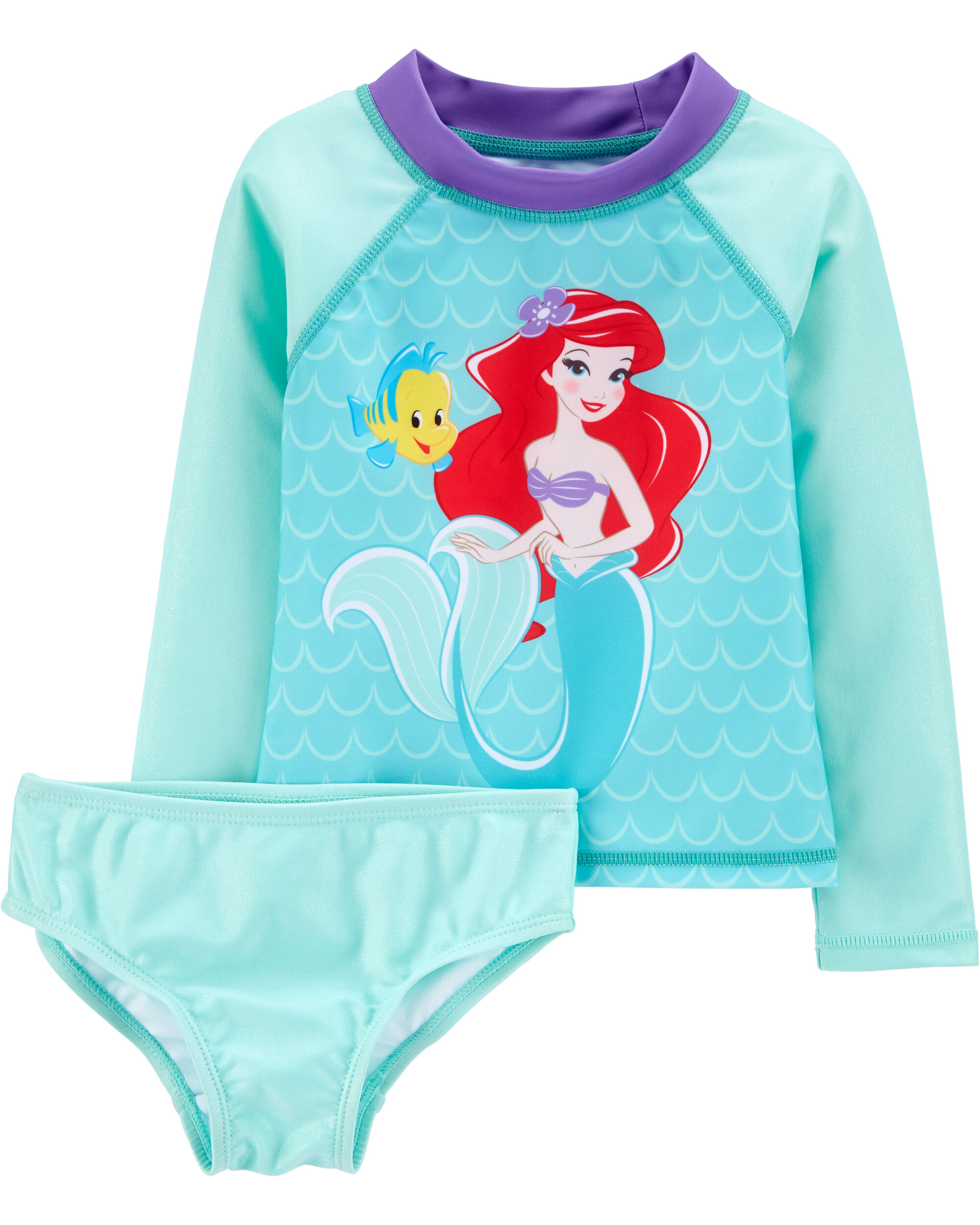Toddler Girls The Little Mermaid Ariel Rash Guard Rash Guard Shirts