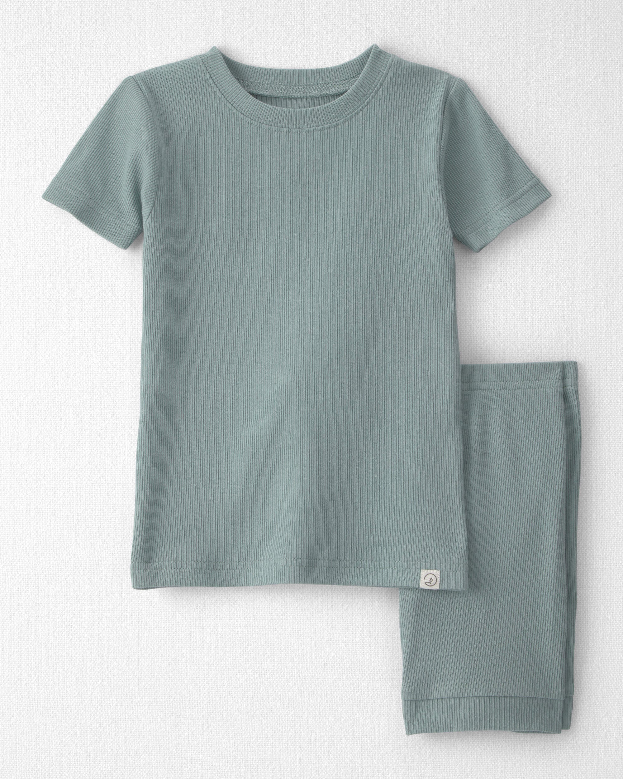 Little Planet Toddler 2-Piece Organic Cotton Ribbed Pajamas 2T Green 18$