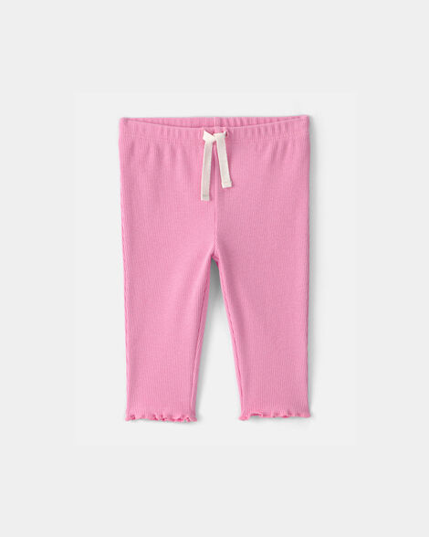 baby girl rib pants - pink