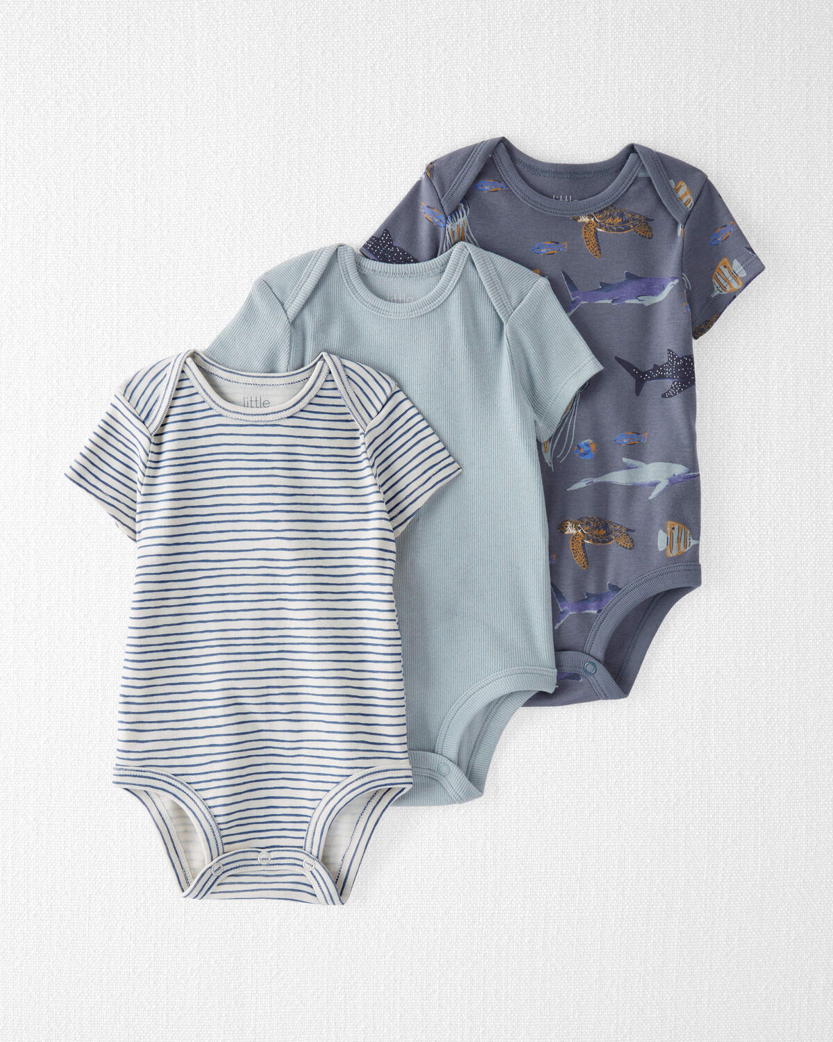LITTLE PLANET Baby 3-Pack Organic Cotton Bodysuits Short-Sleeve