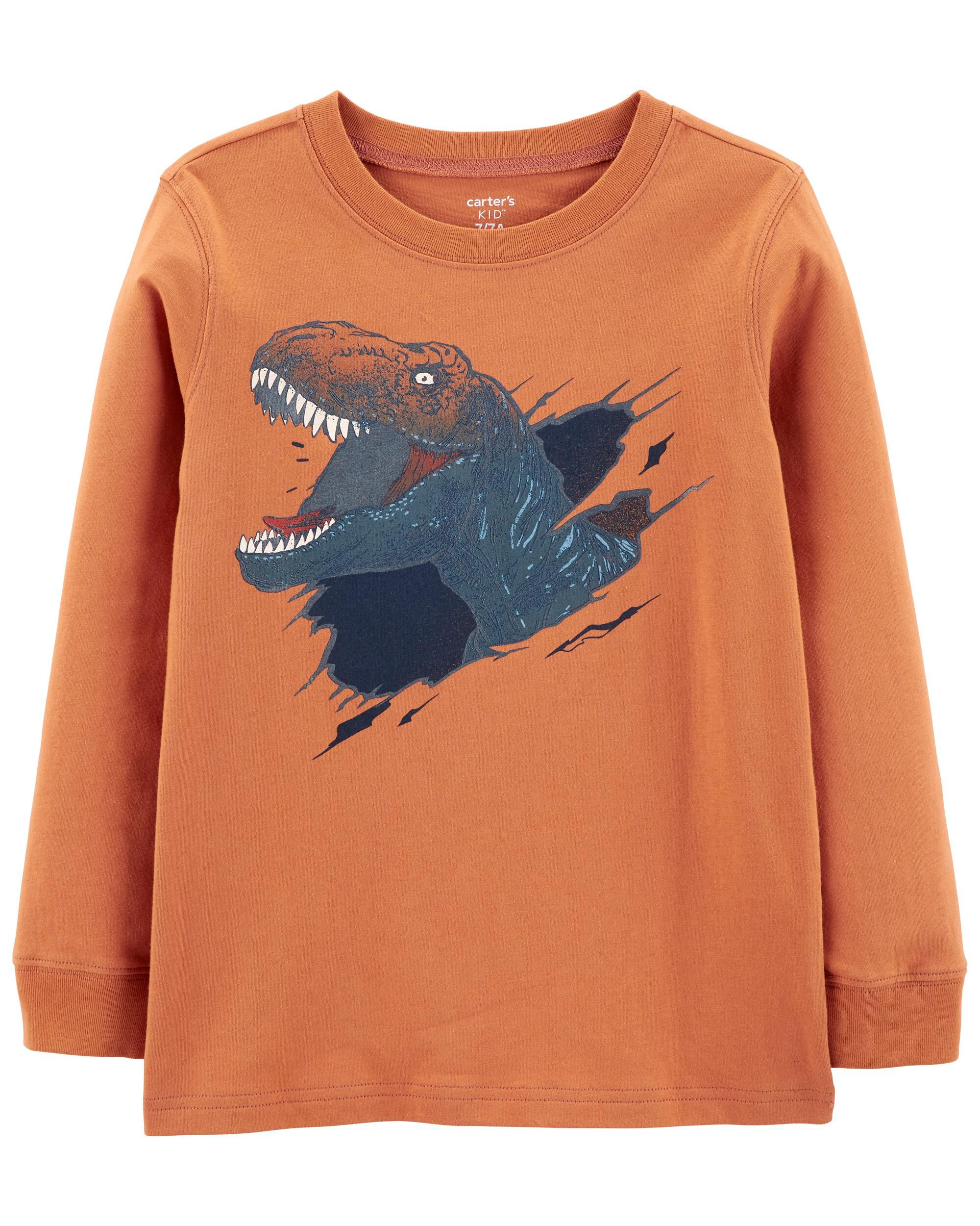 Kid Brown Dinosaur Jersey Tee | carters.com