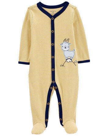 Baby Goat Snap-Up Cotton Sleep & Play Pajamas