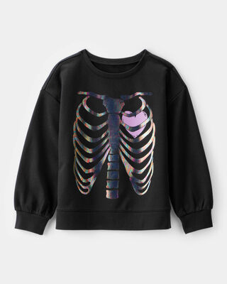 Product image 1 of Kid Metallic Skeleton Long-Sleeve Graphic Tee - Black