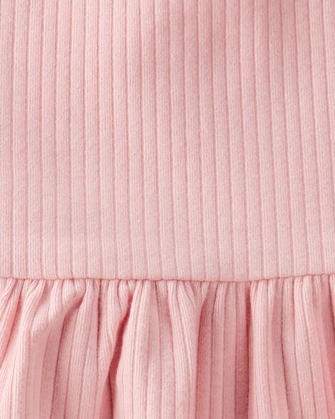  Product image 2 of Toddler 2-Piece Ribbed Tee & Pull-On Pant Set - Pink