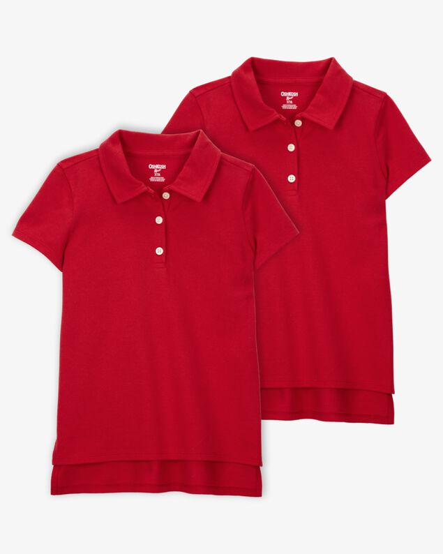 Product image 1 of Kid 2-Pack Pique Uniform Polo Shirts - Red