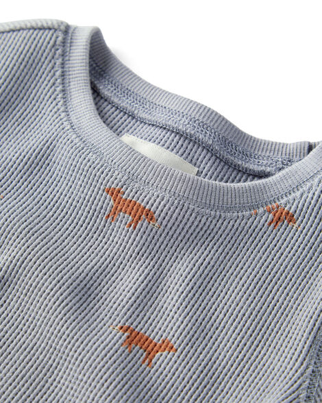 Product image 3 of Baby 2-Piece Organic Cotton Waffle Knit Set in Shadow Fox Print