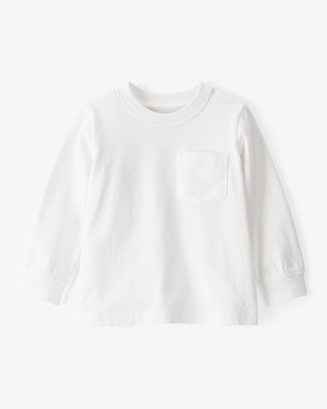 long-sleeve pocket tee - white