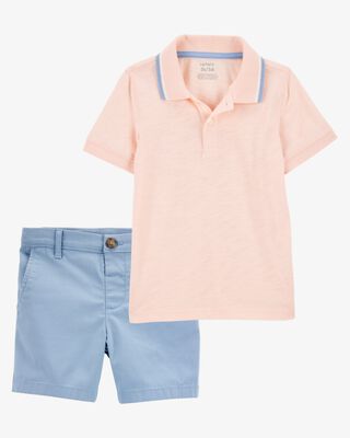 Product image 1 of Toddler 2-Piece Polo & Chino Shorts Outfit Set