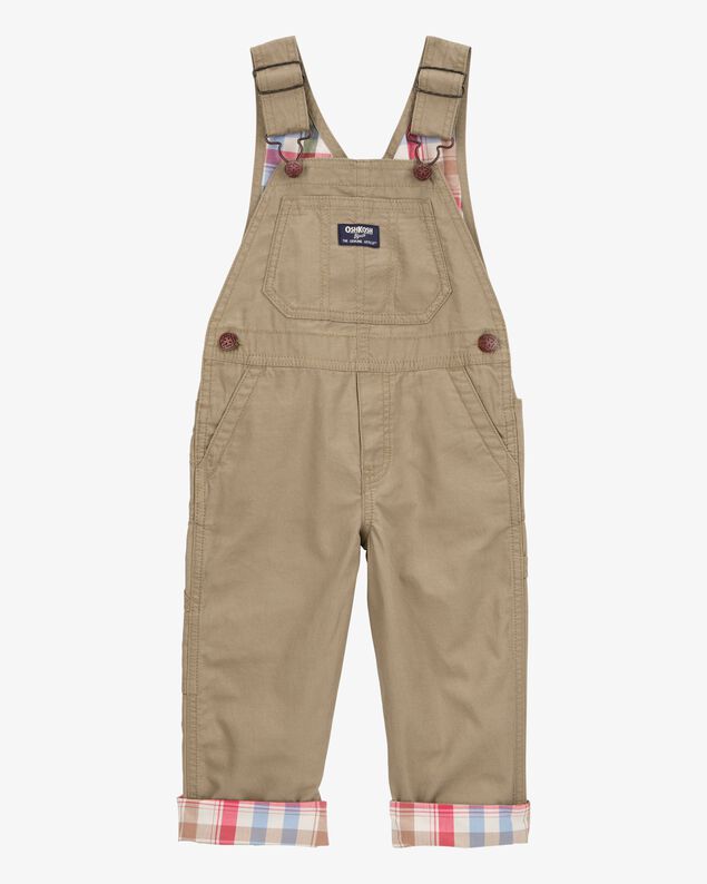 Product image 1 of Toddler Solid Canvas Overalls - Khaki