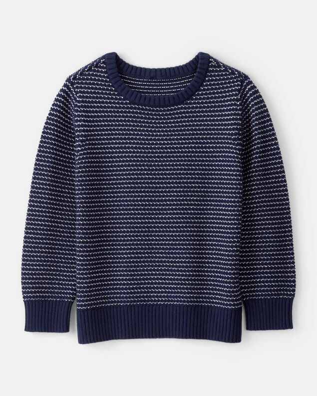 Product image 1 of Boys Striped Cotton Long-Sleeve Sweater - Blue