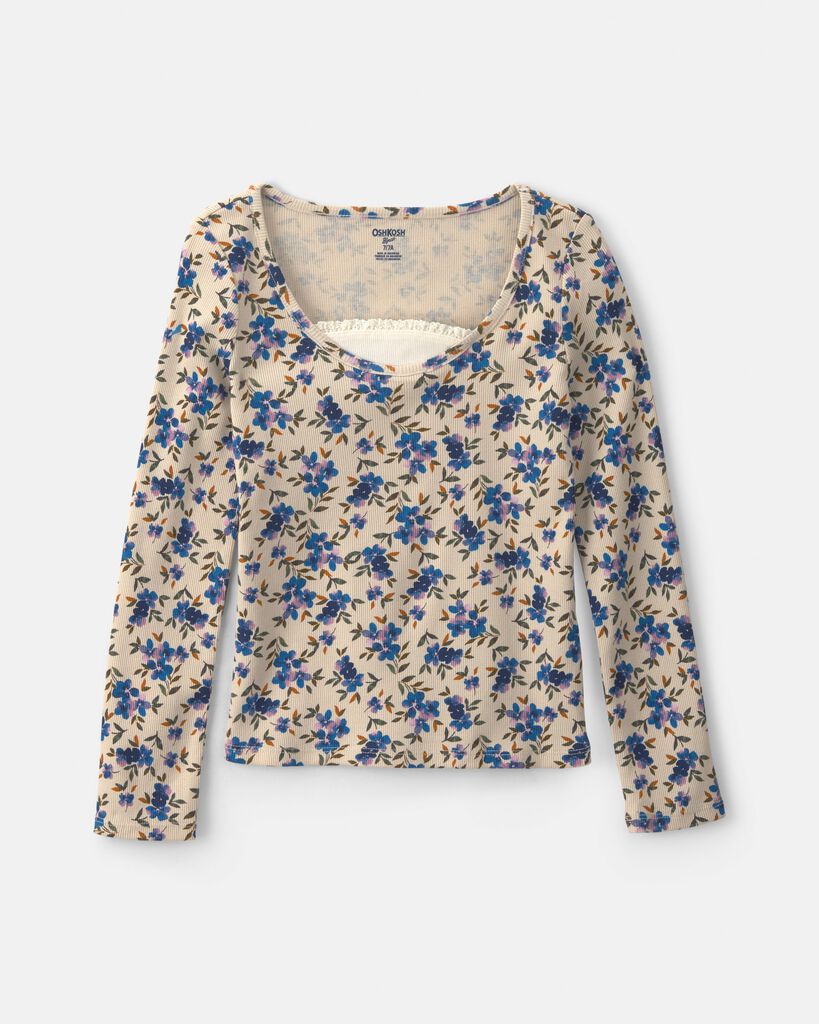 OshKosh B'gosh Girls Floral Long-Sleeve Top 10 Blue