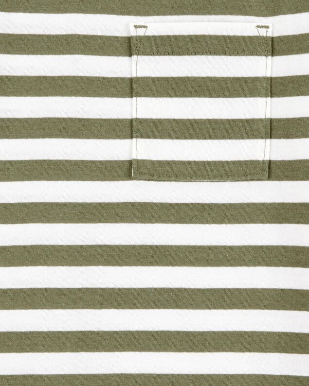 Product image 2 of Kid Striped Short-Sleeve Pocket Tee - Olive