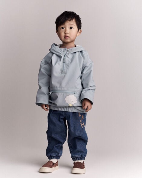 Toddler Hooded Rain Pullover - Pale Blue