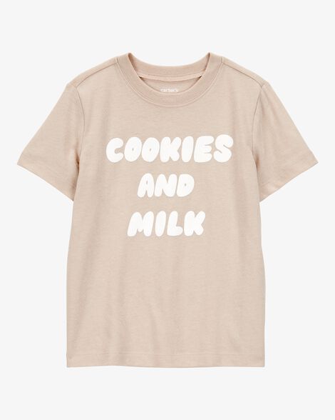 Product image 1 of Toddler Boy Cookies & Milk Short-Sleeve Graphic Tee - Tan