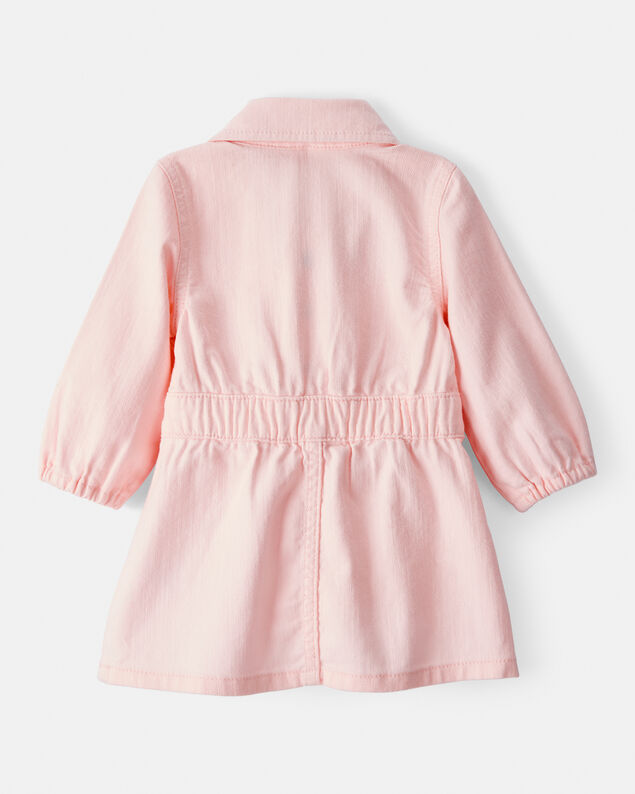 Product image 2 of Baby Girl Embroidered Cotton Long-Sleeve Dress - Pink