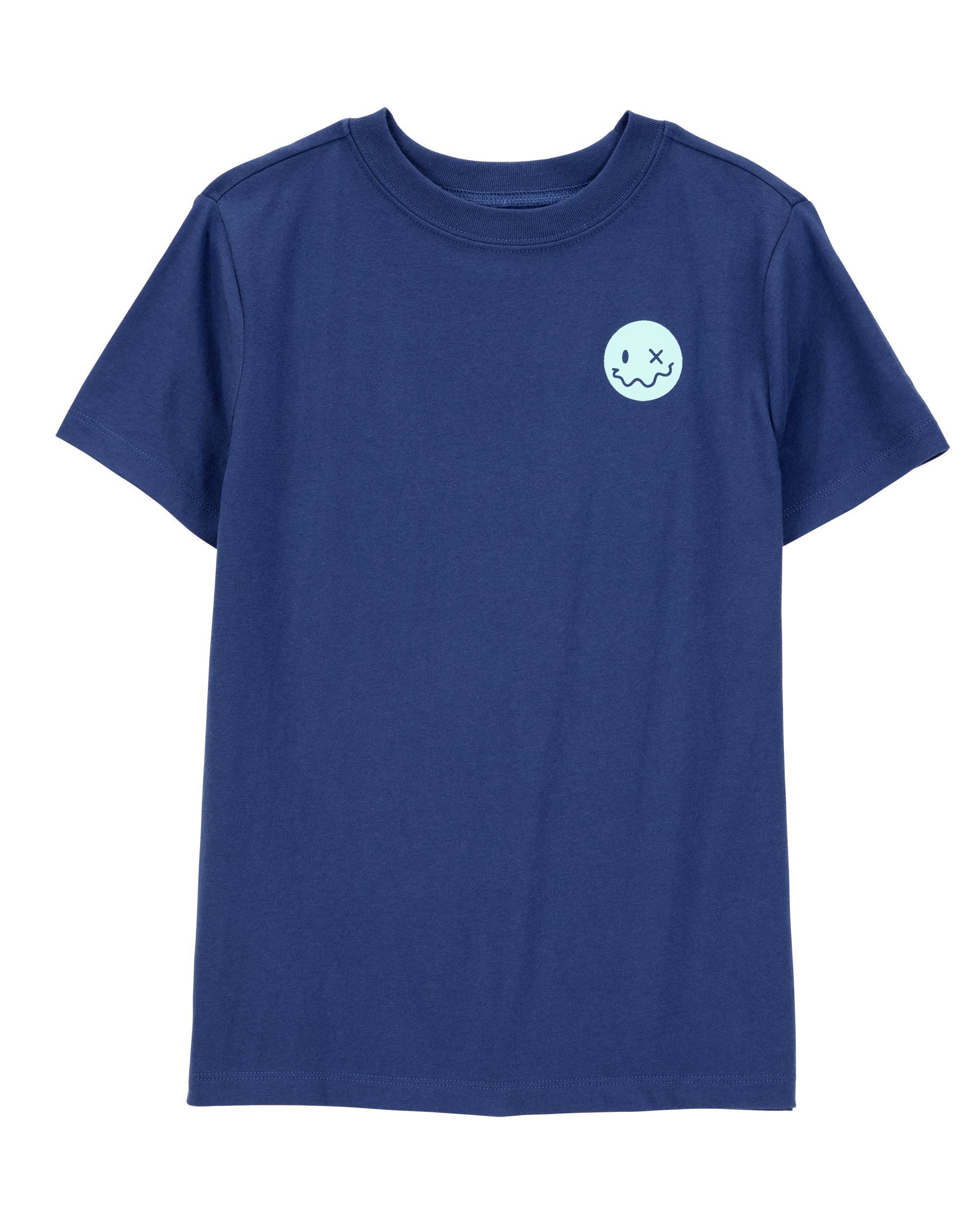 Boys Smiley Face Short-Sleeve Graphic Tee - Navy