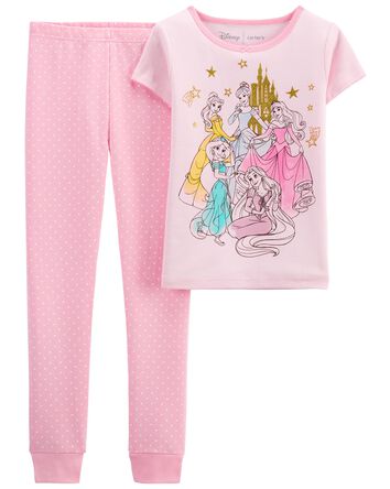Kid 2-Piece Disney Princess 100% Snug Fit Cotton Pajamas