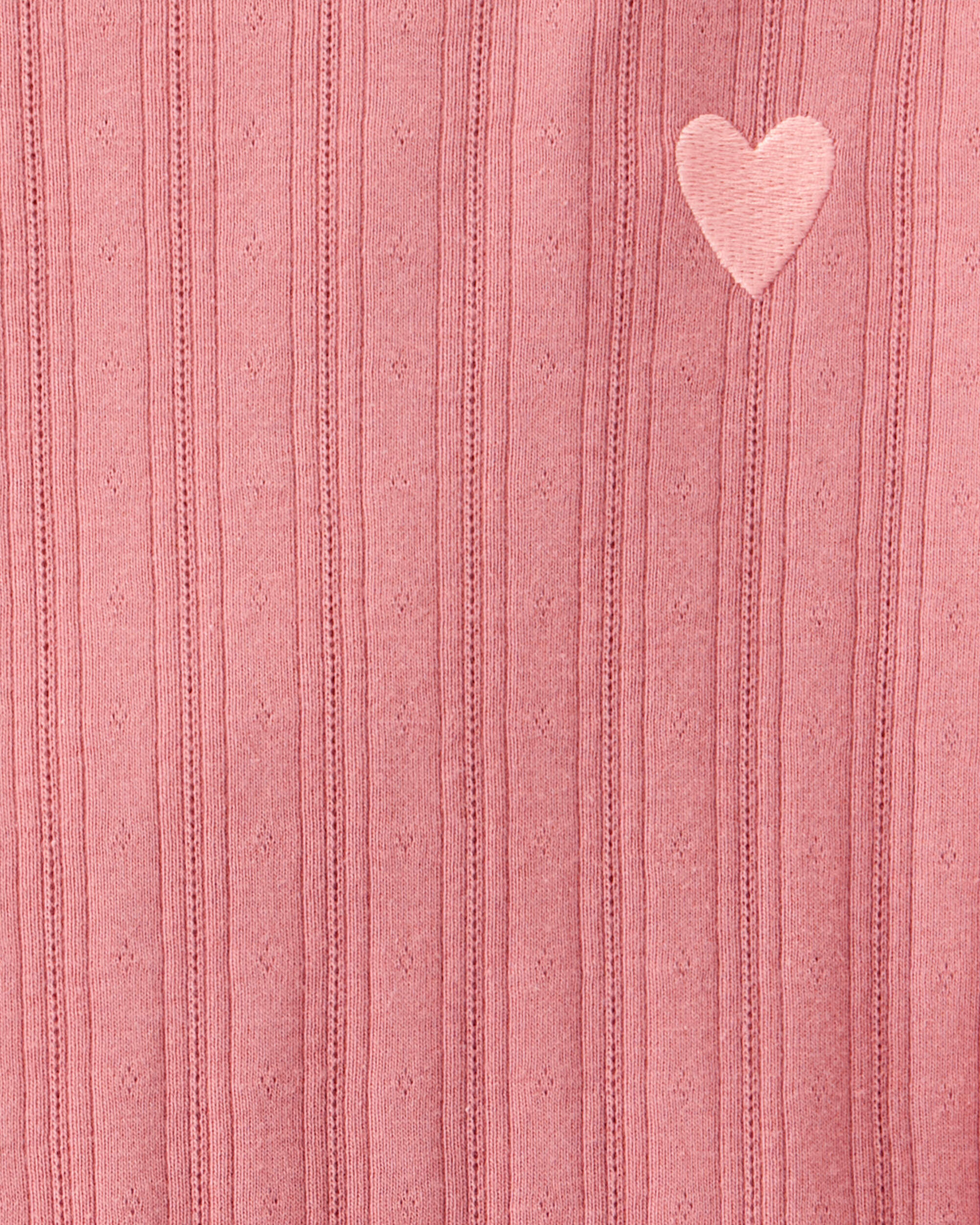 Kid Heart Embroidered Long-Sleeve Top - Pink