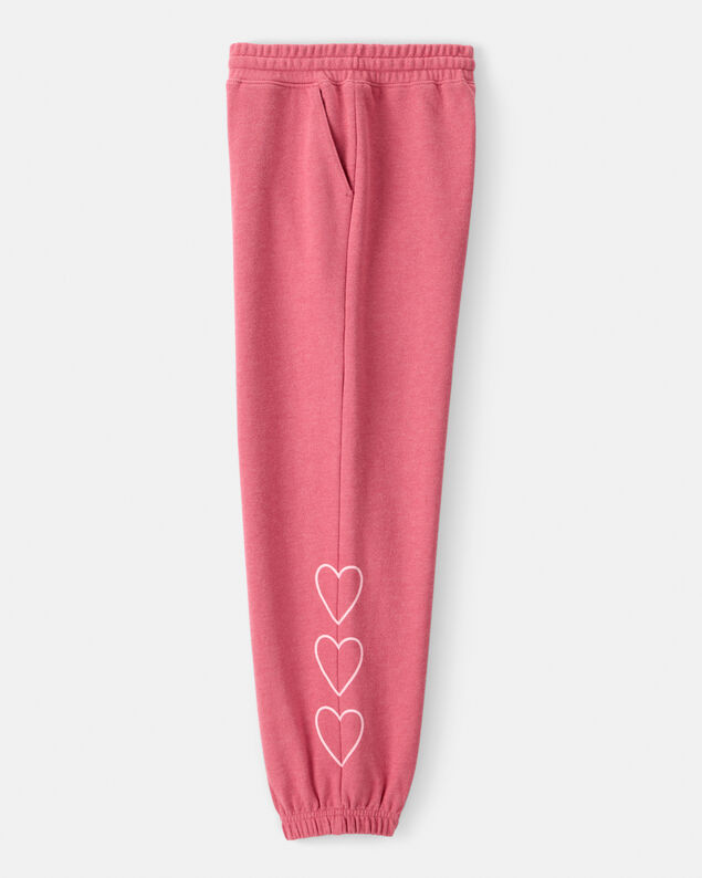 Product image 2 of Girls Heart French Terry Joggers - Pink