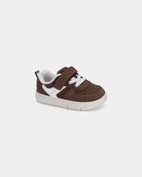 baby boy every step® first walker sneakers - brown