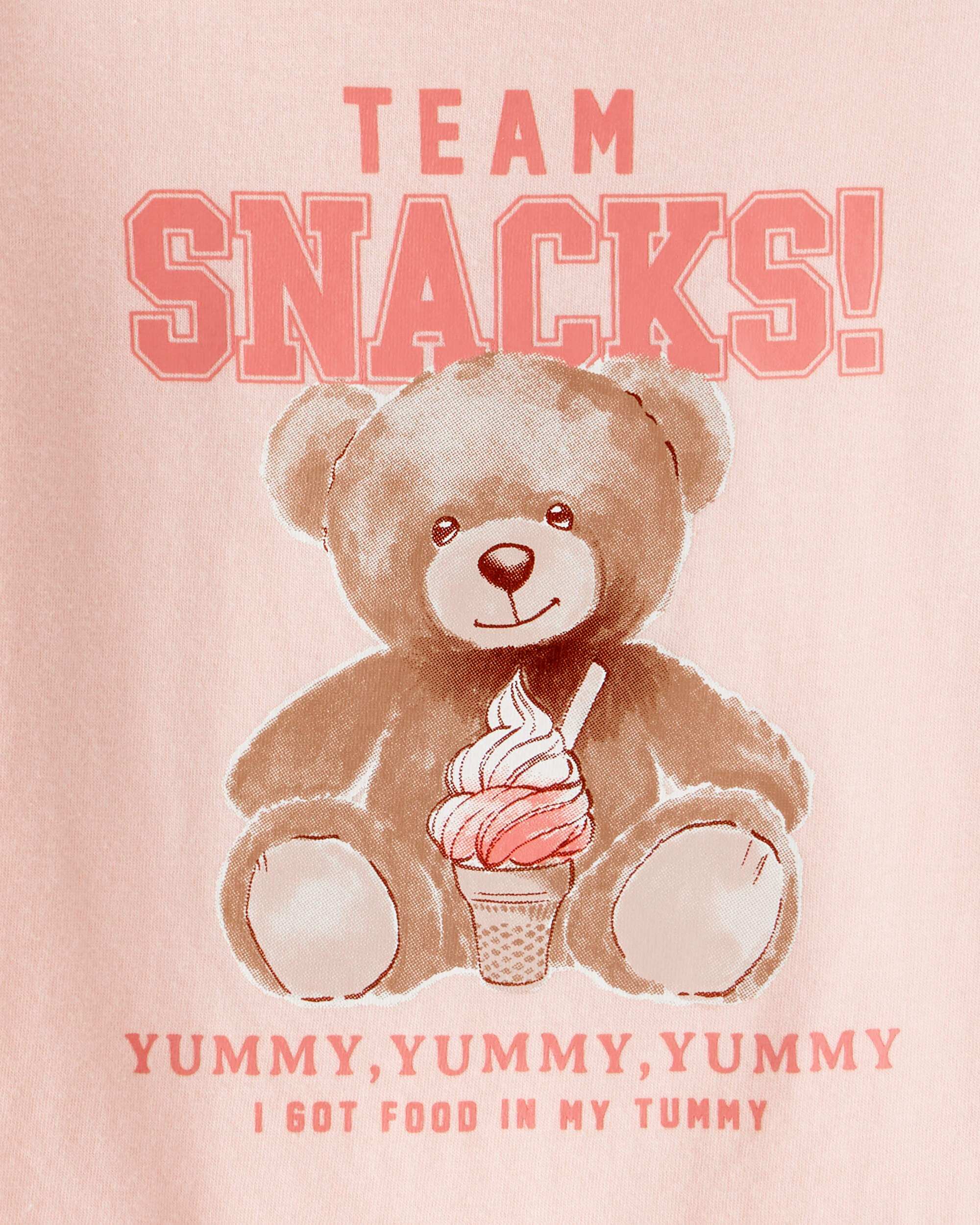 Toddler Girl Team Snacks Bear Long-Sleeve Graphic Tee - Pink