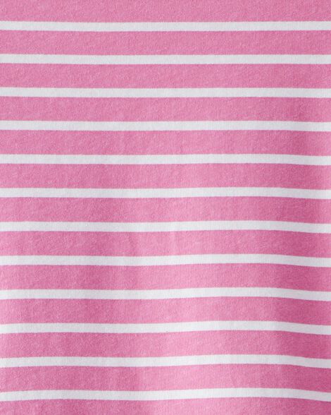 Product image 3 of Girls Striped Short-Sleeve Dress - Pink