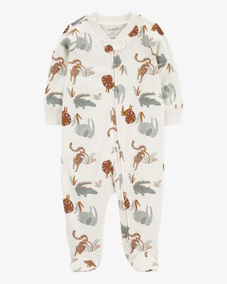 Product image 1 of Baby Animal Print 2-Way Zip Cotton Sleep & Play Pajamas