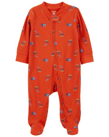 Baby Construction 2-Way Zip Cotton Blend Sleep & Play Pajamas