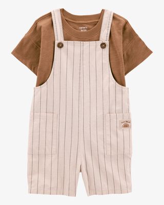 Product image 1 of Toddler 2-Piece Tee & Striped Shortall Set