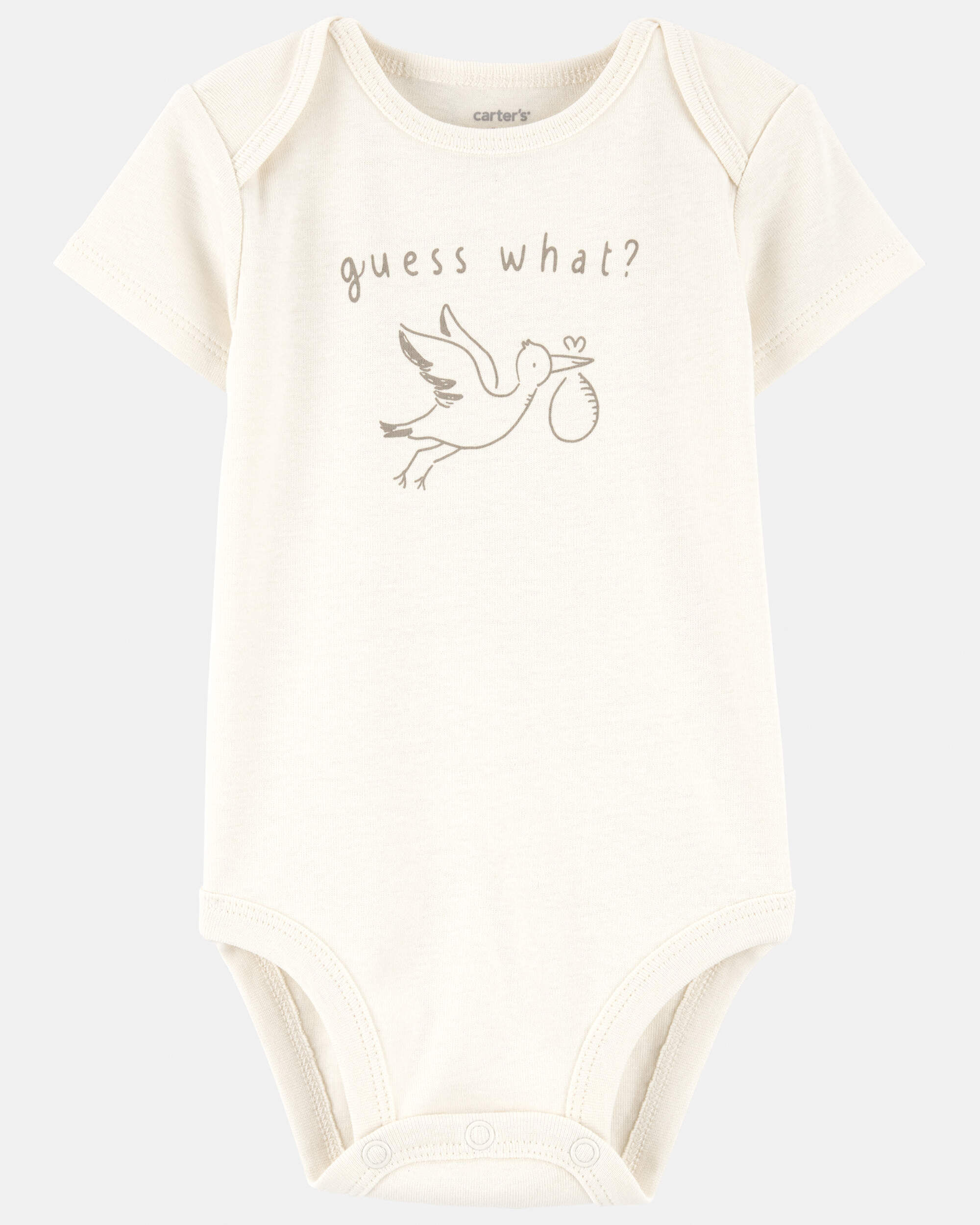 Baby Pregnancy Announcement Cotton Short-Sleeve Graphic Bodysuit - White