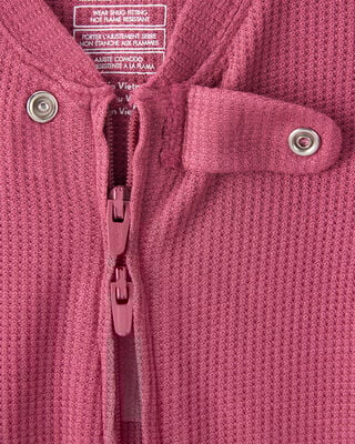 Product image 2 of Baby Girl PurelySoft Long-Sleeve 2-Way Zip 1-Piece Pajamas - Pink