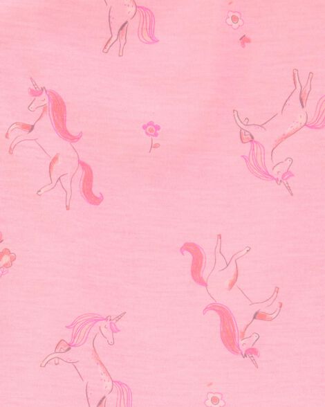 Product image 2 of Toddler Girl Unicorn Print Loose Fit 2-Piece Pajamas - Pink