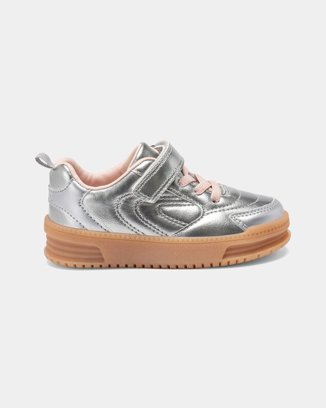 Product image 2 of Toddler Girl Athletic Sneakers - Silver/Brown