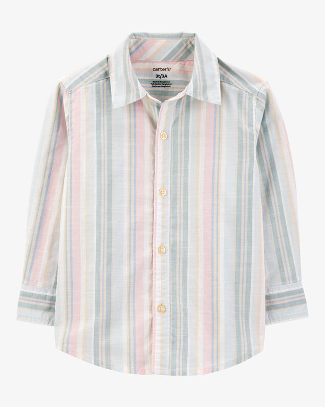Product image 1 of Toddler Striped Woven Long-Sleeve Button-Down Shirt