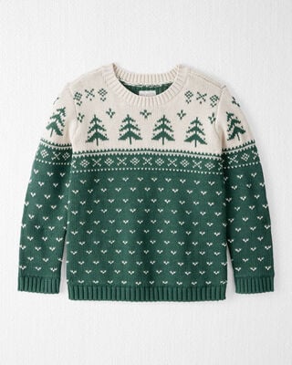 Product image 1 of Kid Organic Cotton Evergreen Fair Isle Sweater 