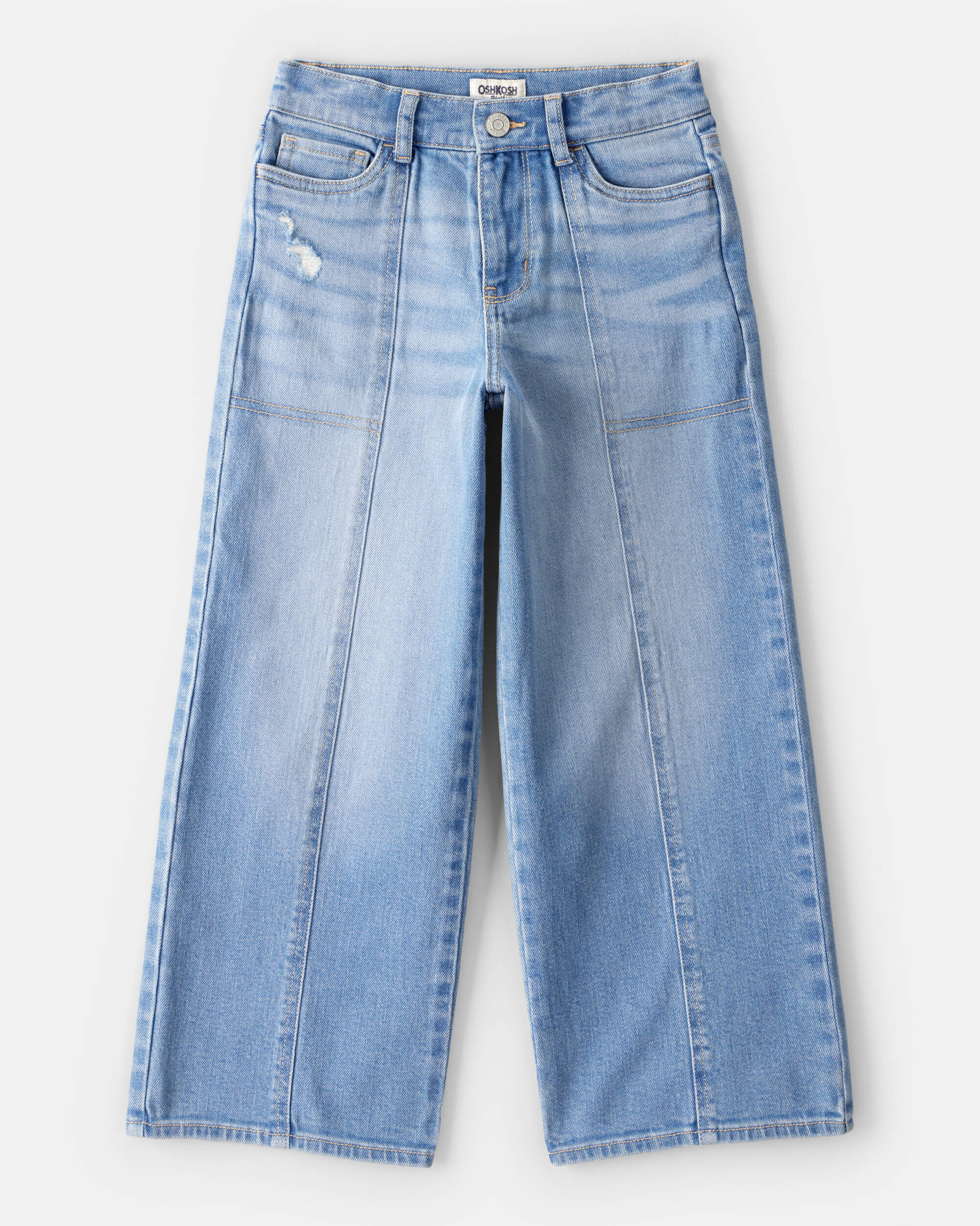 【JEMUT】23SS★ Ice Two Tuck Washing Wide Denim Pants Girls Denim Wide-Leg Jeans - Light Wash - OshKosh | Carter's