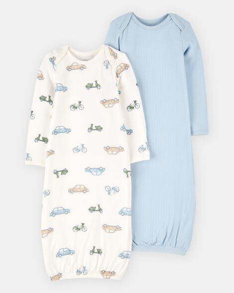 baby boy 2-pack purelysoft sleeper gowns - blue