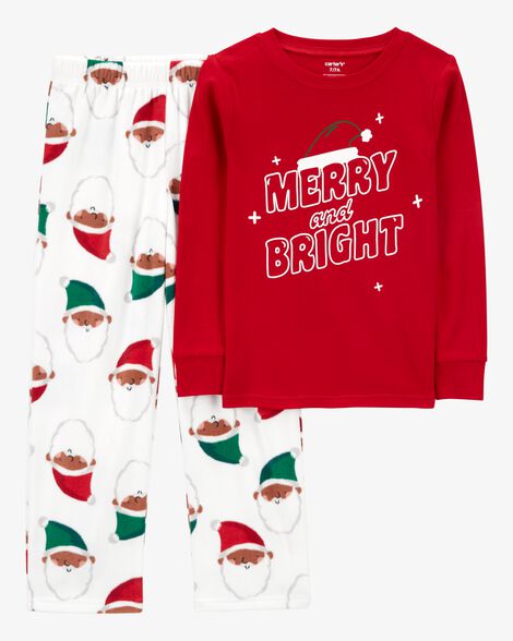 Product image 1 of Kid 2-Piece Santa Fleece & Cotton Pajamas